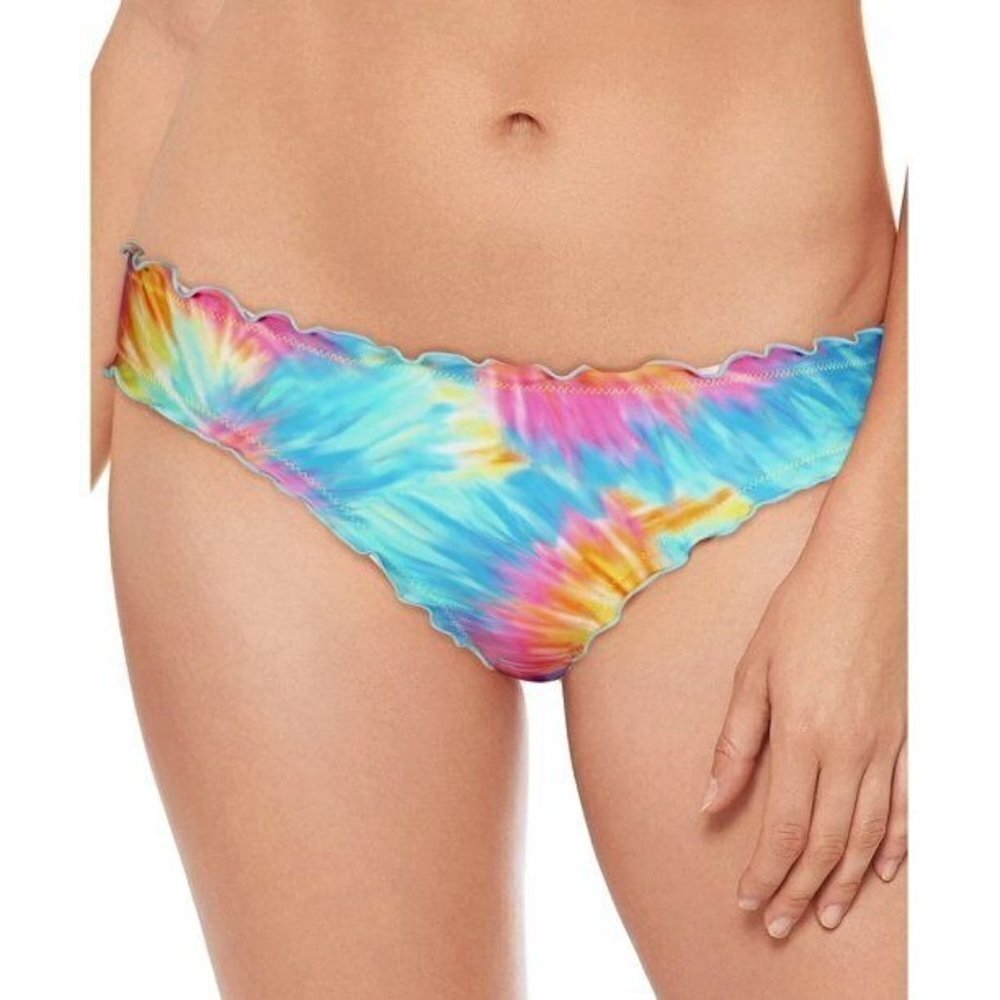 Salt + Cove Juniors Size Small Tie-Dyed Ruffled Hipster Bikini Swim Bottoms 1537